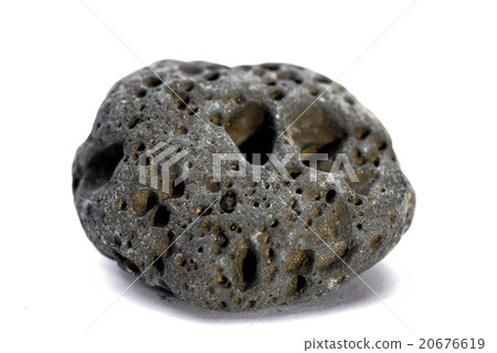 Black strange rock isolated on white 20676619