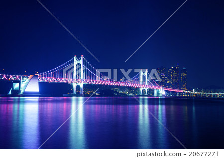 Gwangan Bridge at night in Busan, South Korea. 20677271