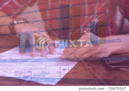 business documents on office table and graph business documents on office table and graph 20678267