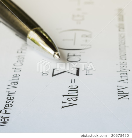Pen on Discount cash flow model. 20678450