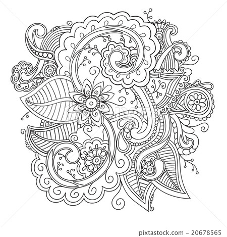 Floral ornamental doodle pattern Floral ornamental doodle pattern 20678565