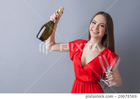 Attractive slim girl is celebrating the event Attractive slim girl is celebrating the event 20678569