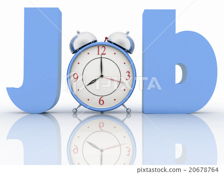 Alarm clock in the word job 20678764