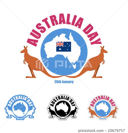 Australia day logo for holiday. Kangaroo  20679757