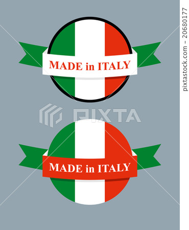 Made in Italy product logo. Map of Italy Ribbon 20680177