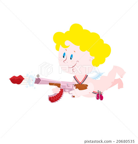 Armed with Cupid. Cute little angel with arms Armed with Cupid. Cute little angel with arms 20680535