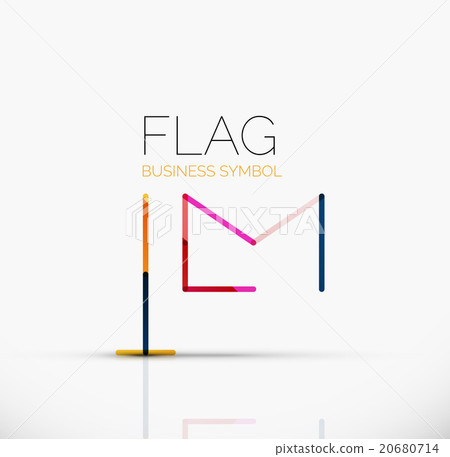Logo flag, abstract linear geometric business icon Logo flag, abstract linear geometric business icon 20680714