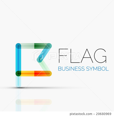 Logo flag, abstract linear geometric business icon Logo flag, abstract linear geometric business icon 20680969