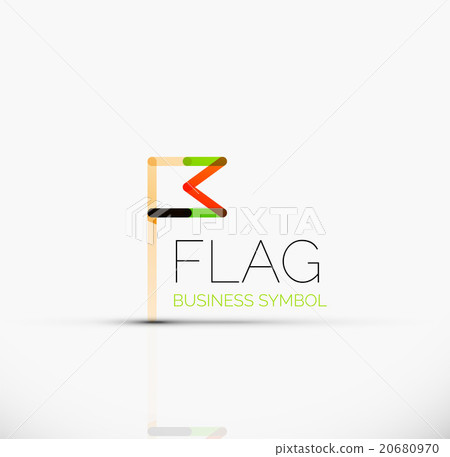 Logo flag, abstract linear geometric business icon Logo flag, abstract linear geometric business icon 20680970