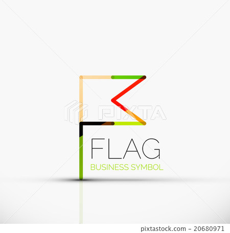 Logo flag, abstract linear geometric business icon 20680971