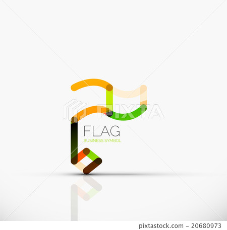 Logo flag, abstract linear geometric business icon 20680973