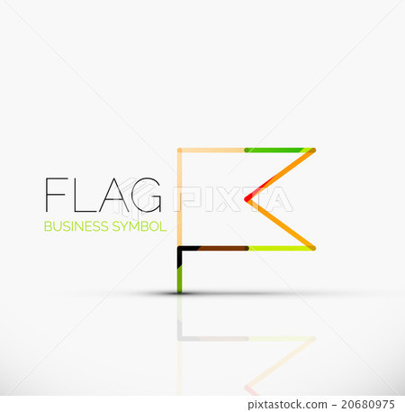 Logo flag, abstract linear geometric business icon Logo flag, abstract linear geometric business icon 20680975