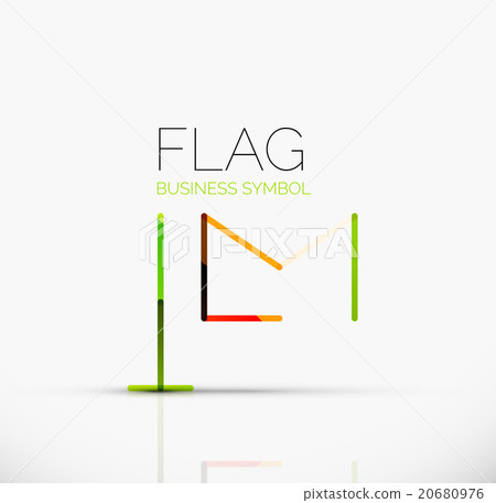 Logo flag, abstract linear geometric business icon 20680976