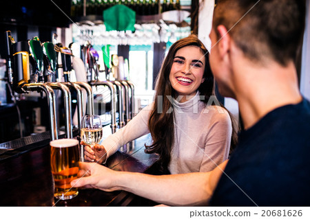Cute couple having a drink 20681626
