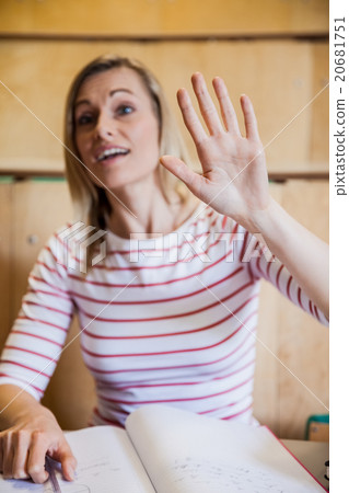 Females student having a question Females student having a question 20681751