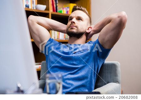 Thoughtful man at desk Thoughtful man at desk 20682008