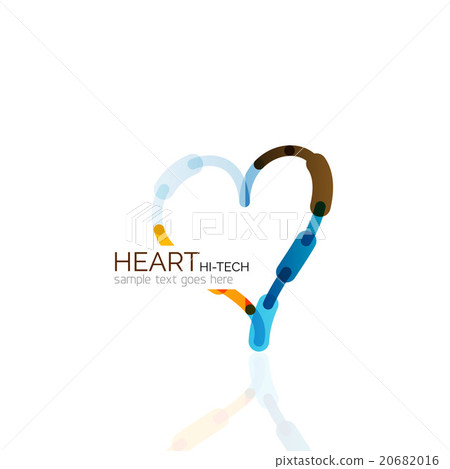Logo love heart, abstract linear geometric Logo love heart, abstract linear geometric 20682016