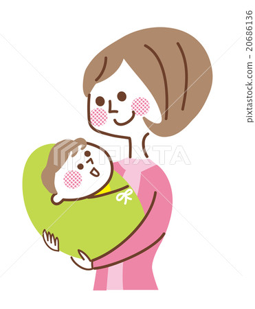 媽媽抱著一個嬰兒 20686136