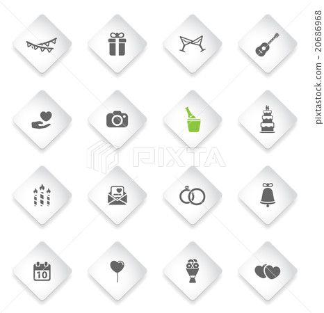 Stock Illustration: Wedding simply icons