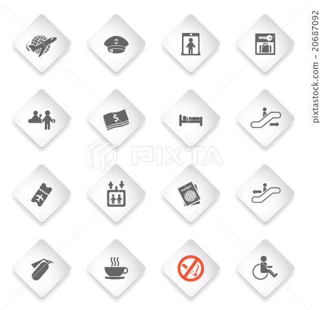 Airport icons set 20687092