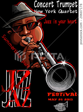 Jazz poster with trumpeter Jazz poster with trumpeter 20687178