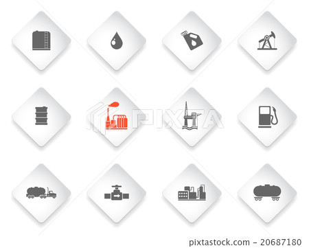 Oil and petrol industry objects icons Oil and petrol industry objects icons 20687180