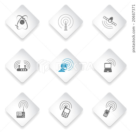 Radio signal simple vector icons Radio signal simple vector icons 20687371