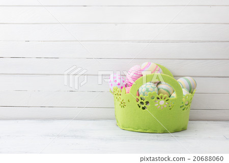 Easter eggs painted in pastel colors on white Easter eggs painted in pastel colors on white 20688060