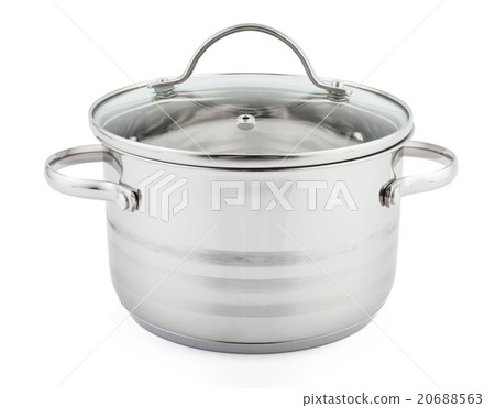 Stainless steel pot. Isolated on white background Stainless steel pot. Isolated on white background 20688563
