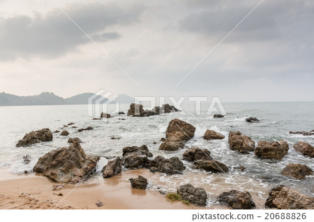 Rocks in the sea early morning time. 20688826