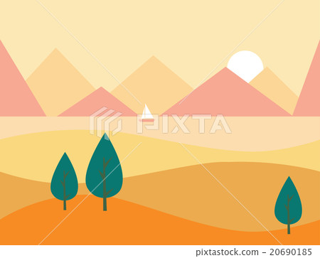 Seamless Cartoon Nature Landscape with Mountains Seamless Cartoon Nature Landscape with Mountains 20690185