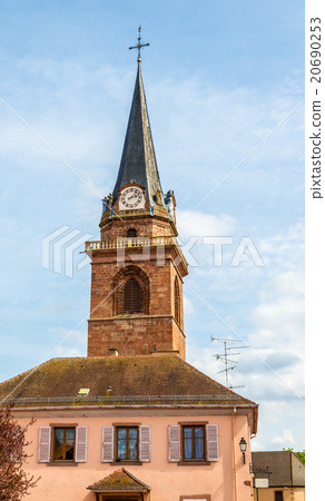 Belfry of a church in Bergheim - France Belfry of a church in Bergheim - France 20690253