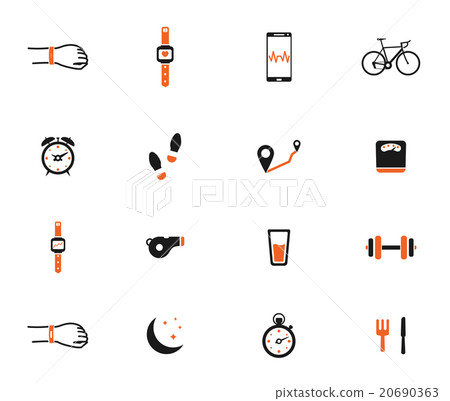 Jogging and workout simply icons 20690363