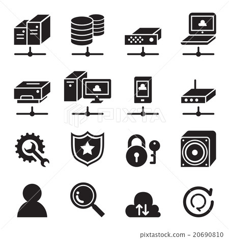 Computer network icon set 20690810