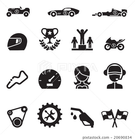 Car Racing icon set Car Racing icon set 20690834