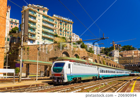 Passenger train at Genova Piazza Principe station Passenger train at Genova Piazza Principe station 20690994