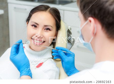Young female patient at dentist office 20692163