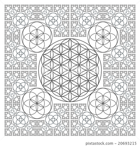 circle line flower of life fractal sacred geometry 20693215