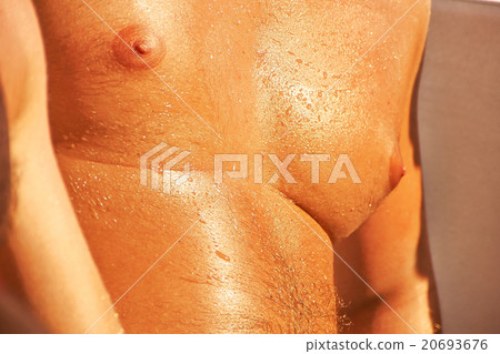 Obese naked man sweating Obese naked man sweating 20693676