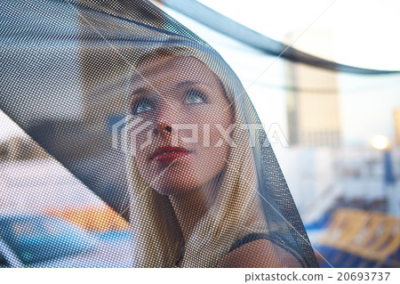young woman with black veil 20693737