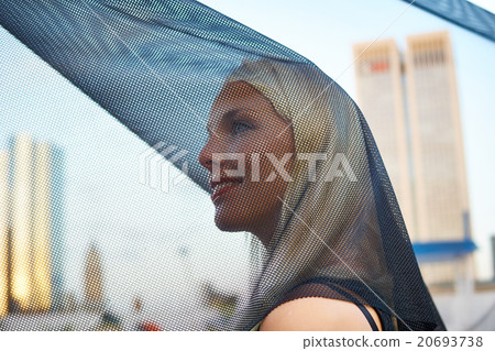 young woman with black veil young woman with black veil 20693738