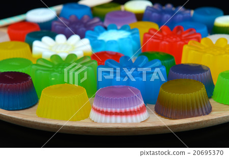 homemade colorful cup jelly 20695370