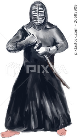 Kendoka Kendo Swordsman Watercolor Kendoka Kendo Swordsman Watercolor 20695909