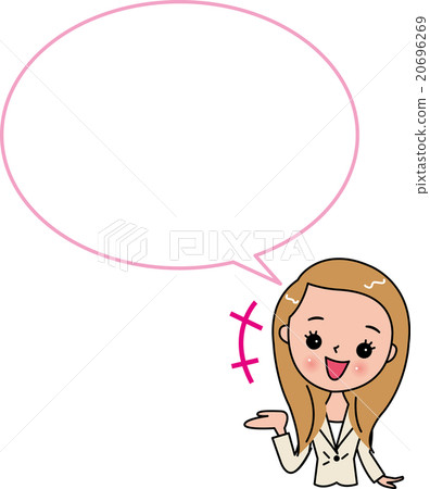 Female smiling voice callout speech text suit girl 20696269