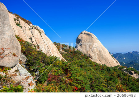 Baegundae peak and Bukhansan mountains in korea. 20696488