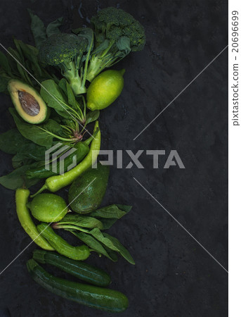 Raw green vegetables set. Broccoli, avocado 20696699