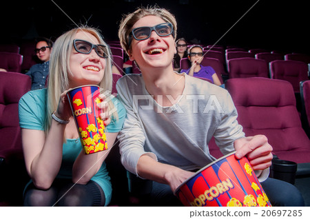 People in the cinema wearing 3d glasses 20697285