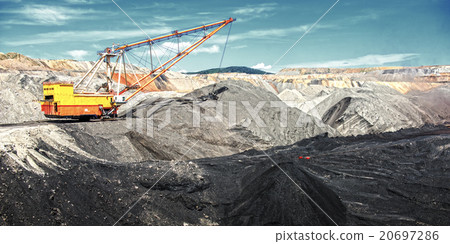 Dragline on open pit coal mine 20697286