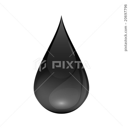 Brent Oil Drop black icon isolated on white 20697796