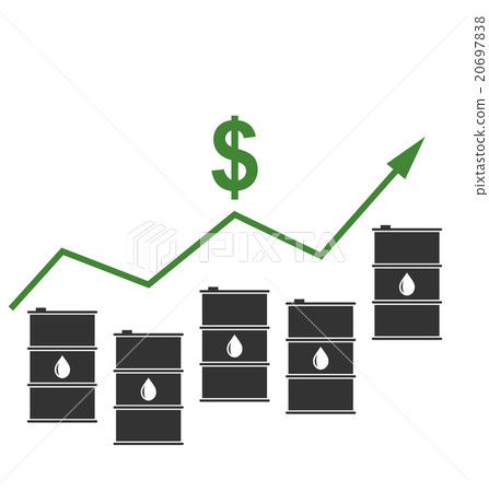 Oil Prices Up, Black Barrels and Graph Growth Oil Prices Up, Black Barrels and Graph Growth 20697838